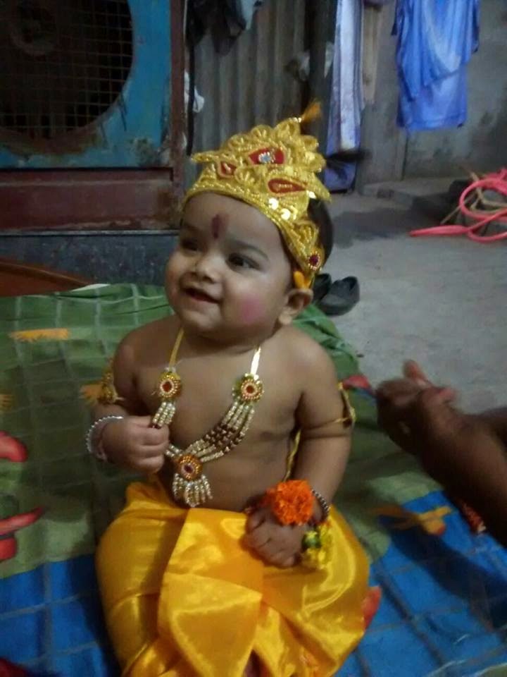 baby in krishna getup